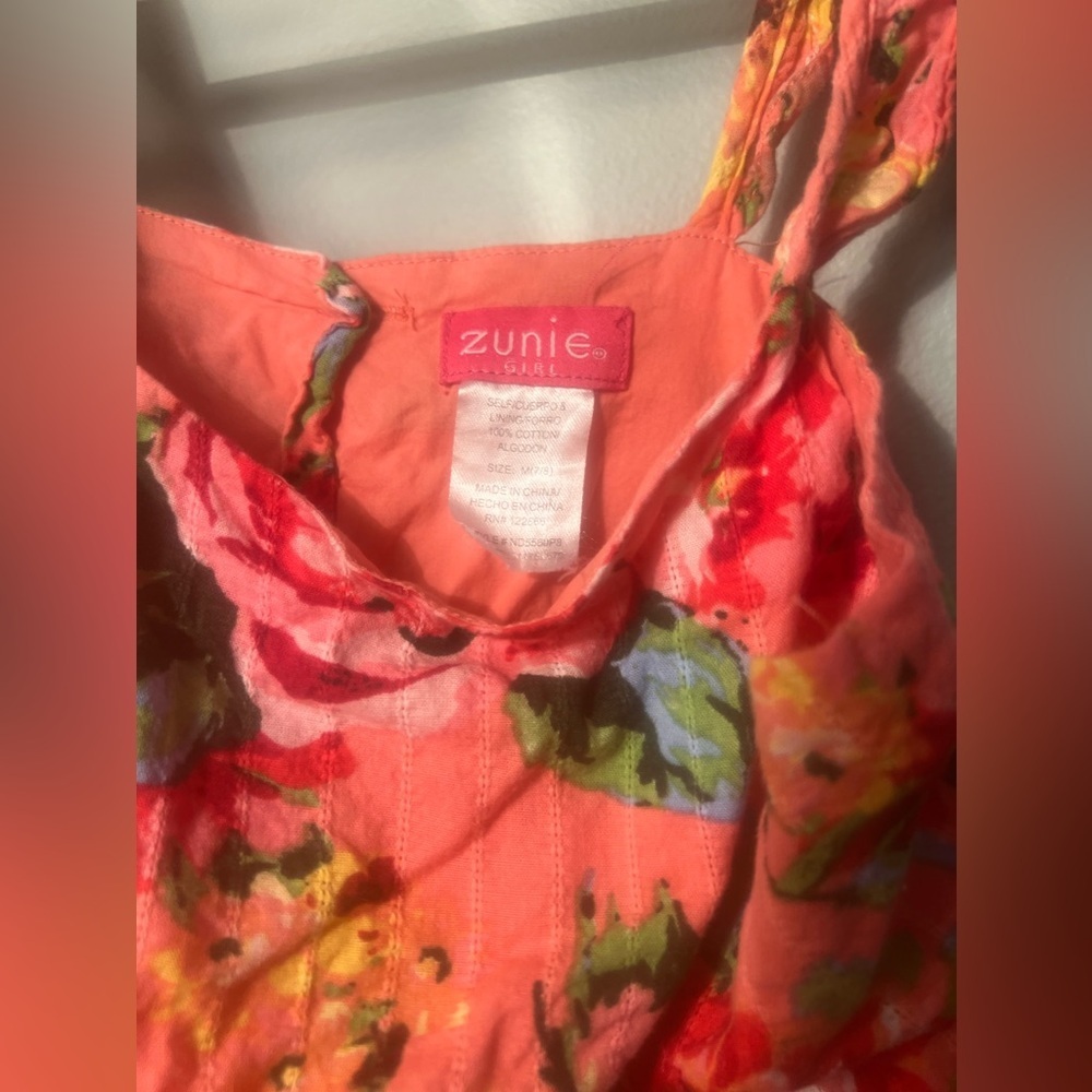 Floral Pink Kids Dress - Picture 3 of 4